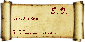 Sinkó Dóra névjegykártya